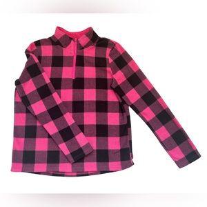 Jumping Beans Girls Quarter Zip Fleece Sweater, Size 12, Pink/Black